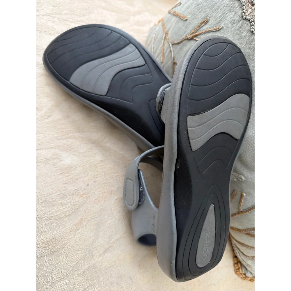 AETREX JILLIAN SPORT SANDSL WATER SHOE SHIMMER GRAY Size 8